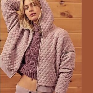 Quilted Pink free people movement Hoodie